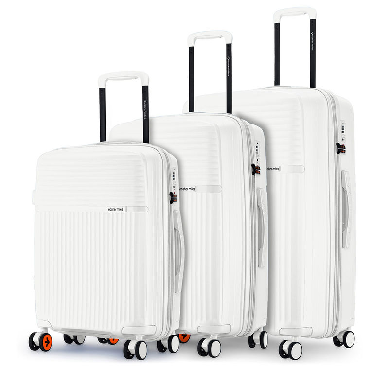 Nasher Miles Krabi Hard-Sided Polypropylene White Trolley Bag (S)