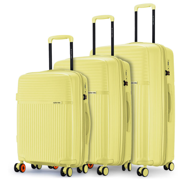 Nasher Miles Krabi Hard-Sided Polypropylene Yellow Trolley Bag (M)