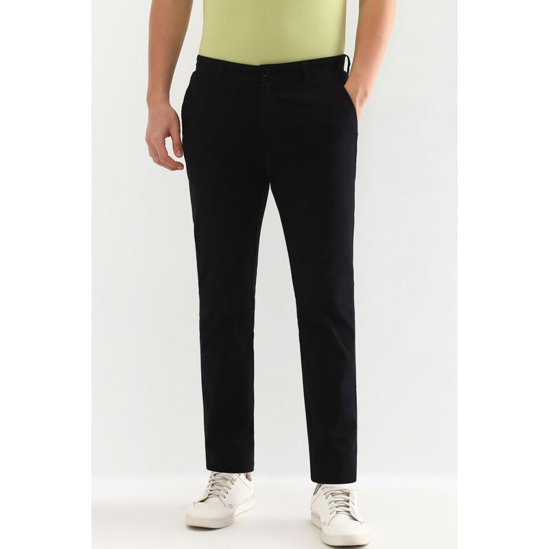 Allen Solly Men Black Slim Fit Solid Casual Trouser (30)