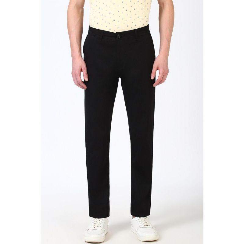 Peter England Men Black Solid Super Slim Fit Trouser (32)