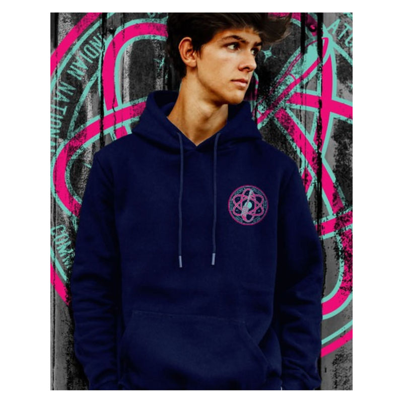 A47 Navy Blue Chandrayaan 3 and The Unknown Unisex Hoodie (Without Zip) (S)