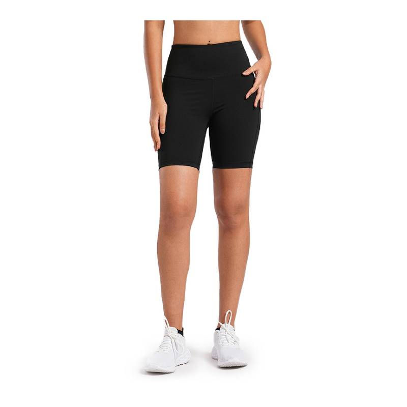 Tego Black Nylon Solid Women Shorts (L)