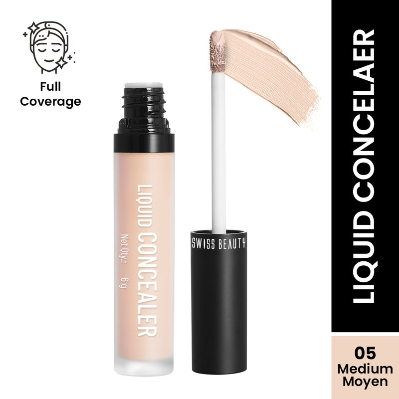 Swiss beauty Full Coverage Liquid Concealer With Jojoba Oil - 05 Medium Moyen