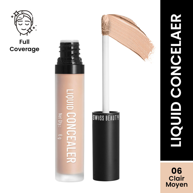 Swiss beauty Full Coverage Liquid Concealer With Jojoba Oil - 06 Clair Moyen