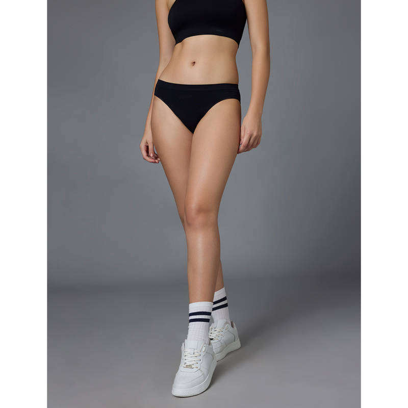 FEIER Black Solid Classic Logo Bikini (L)