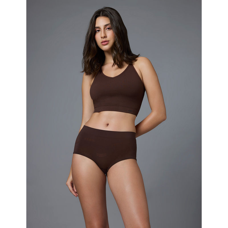 FEIER Brown Printed Classic Logo Boyshort (XS)