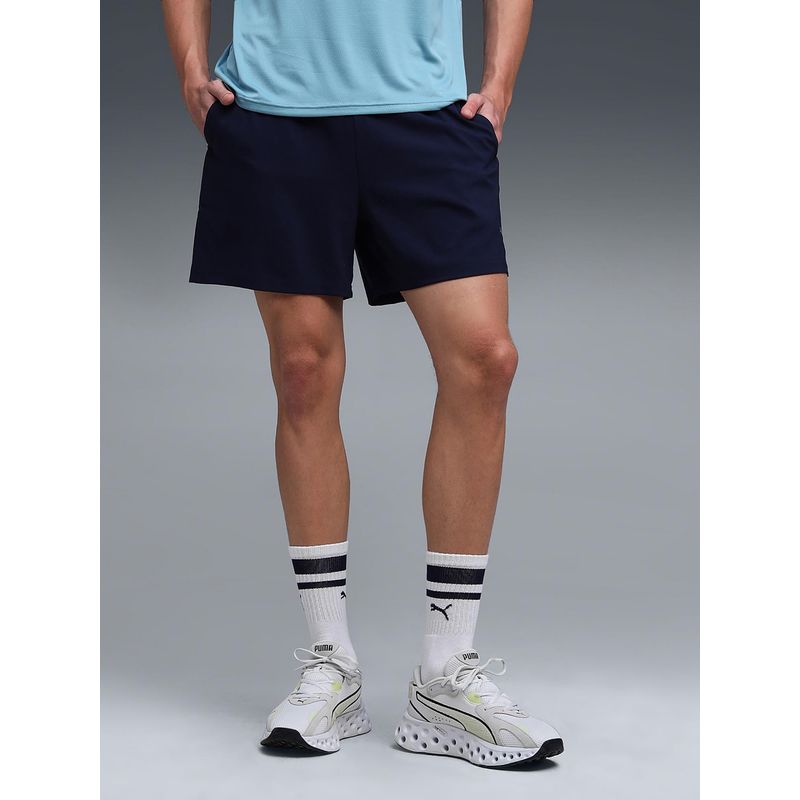 Puma Blue Polyester Solid Shorts (XL)