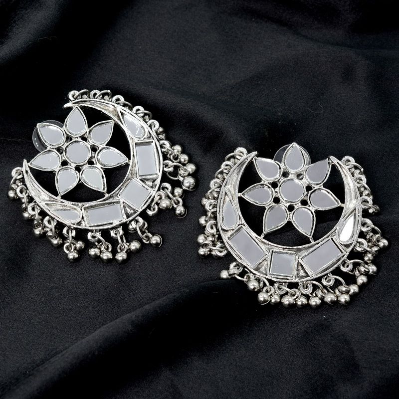 Teejh Akashi Silver Oxidized Mirror Earrings