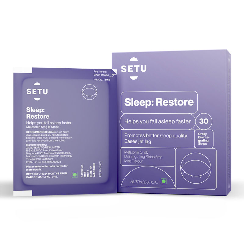 Setu Melatonin 5mg, Promotes Relaxation & Sleep, Non Habit Forming