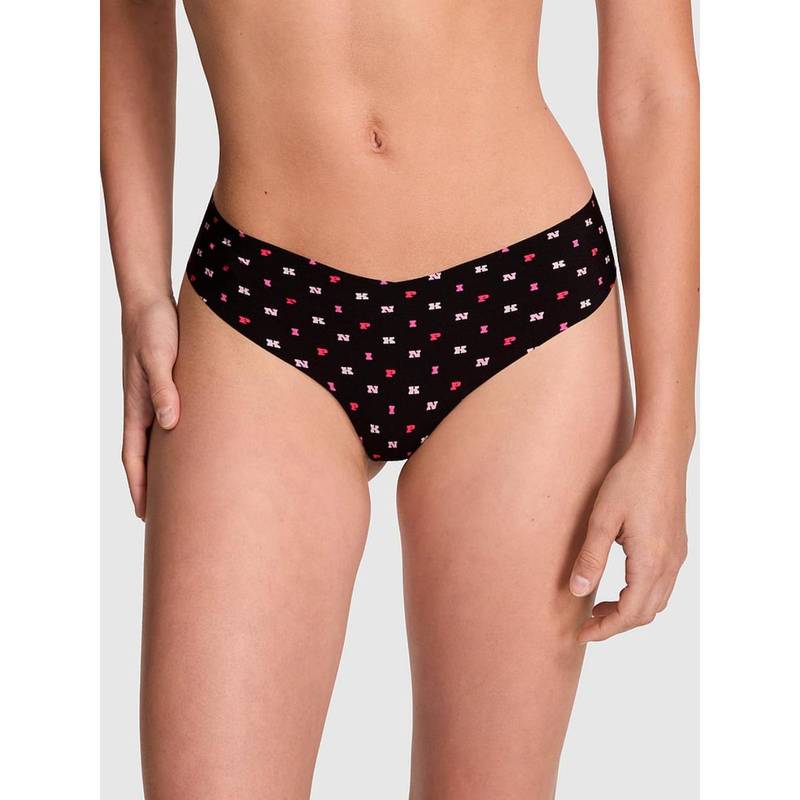 Victoria's Secret PINK No-Show Thong Panty - Black (XS)