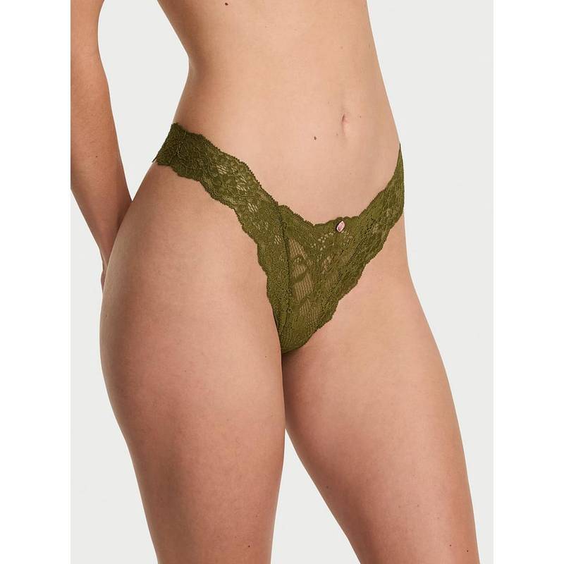 Victoria's Secret Olive Dream Angels Lace Brazilian Panty (XS)