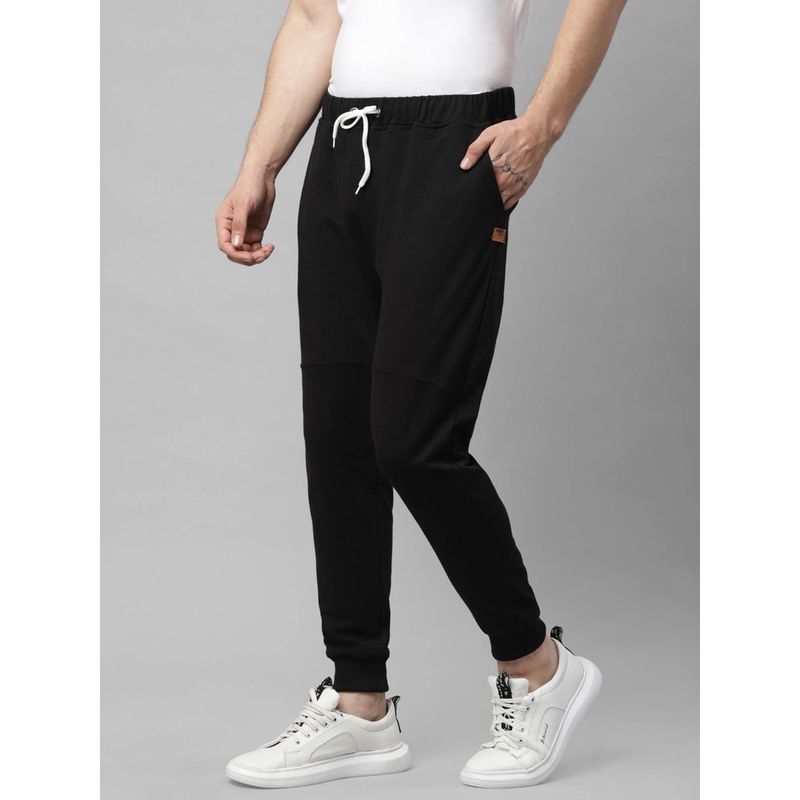 RIGO Men Black Cut & Sew Terry Jogger (36)
