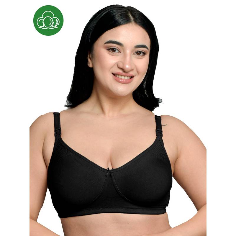 Inner Sense Black Plus Size Non-Wired Non-Padded Anti Odour Maternity Bra (34B)