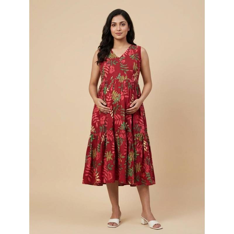 The Mom Store Flame Edit Maternity and Nursing Dress (2XL)