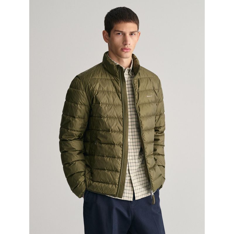 GANT Men Green Solid High Neck Full Sleeves Puffer Jacket (S)