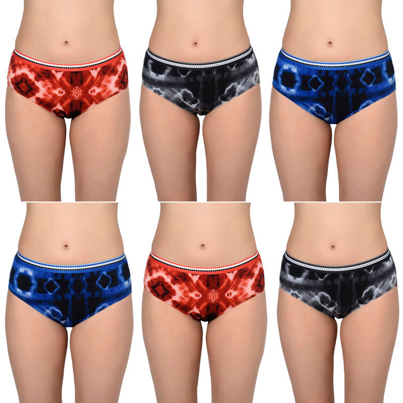 Bodycare Women's All Over Print Panty (Pack Of 6) - Multi-Color (XXL/100)