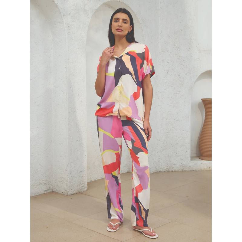 Sweet Dreams Women Printed Pyjama with Shirt (Set of 2) (XL)
