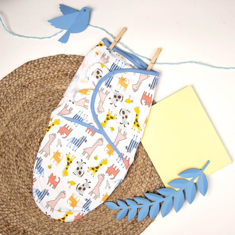 Kicks and Crawl Animals And Me Velcro Ready Swaddle MultiColor Buy