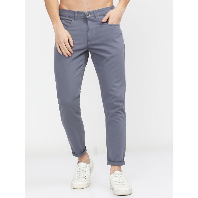 HIGHLANDER Men Grey Slim Fit Chinos (30)