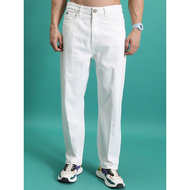 HIGHLANDER Men Loose Fit Clean Look Cotton Jeans (32)