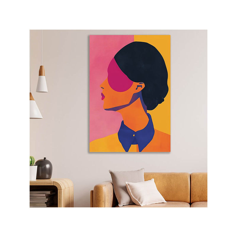 Dekorstation Modern Muse Abstract Musi Cmode Woman In Bold Colors Canvas Painting (16x20 inches)