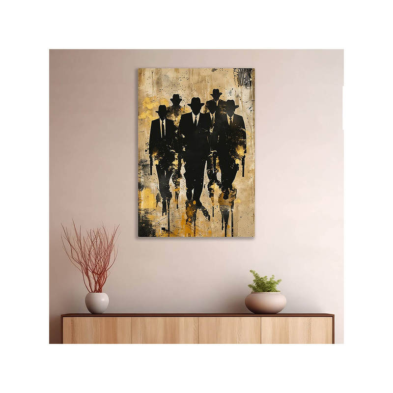 Dekorstation Bold & Powerful Noir Inspired Gangster Painting (16x20 inches)