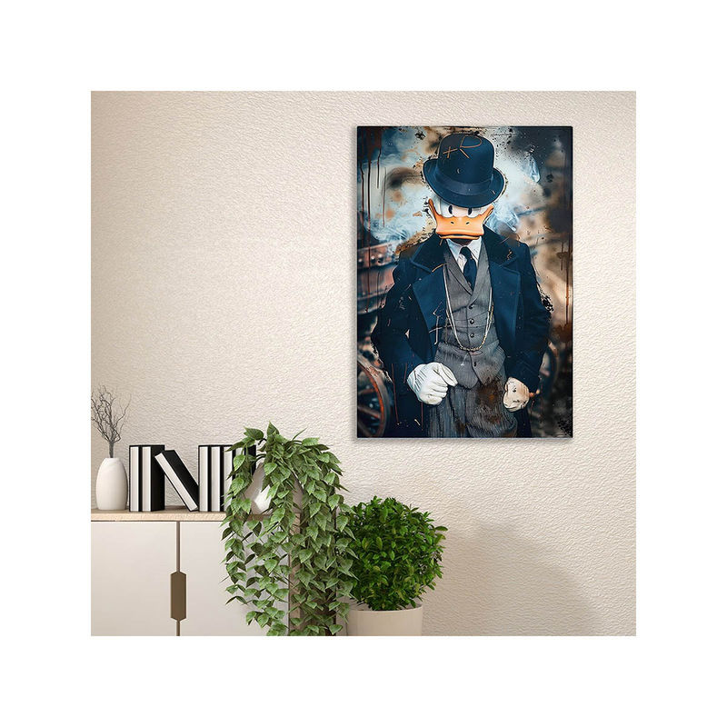 Dekorstation Donald Duck Classic Gentleman Boss Elegance Canvas Painting (16x20 inches)