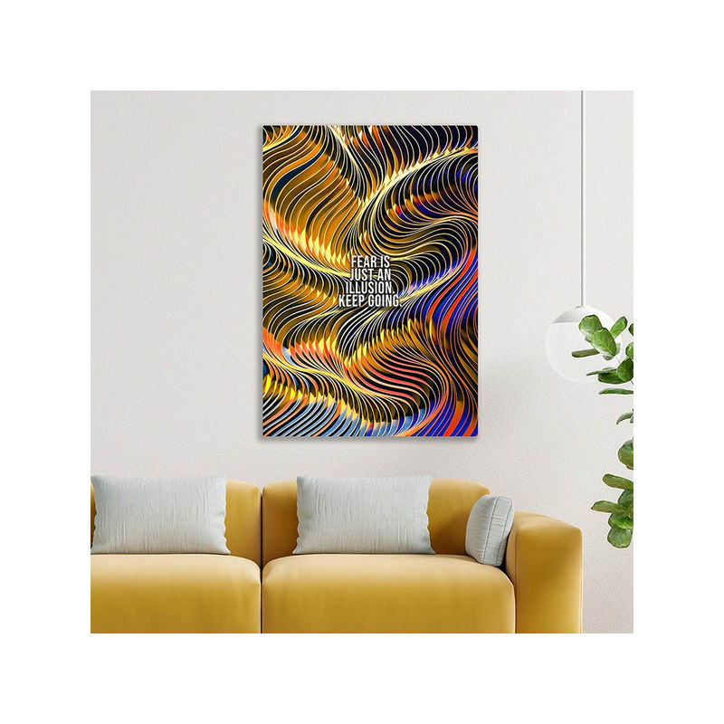 Dekorstation Fear Is An Illusion Motivational Abstract Canvas Painting (16x20 inches)