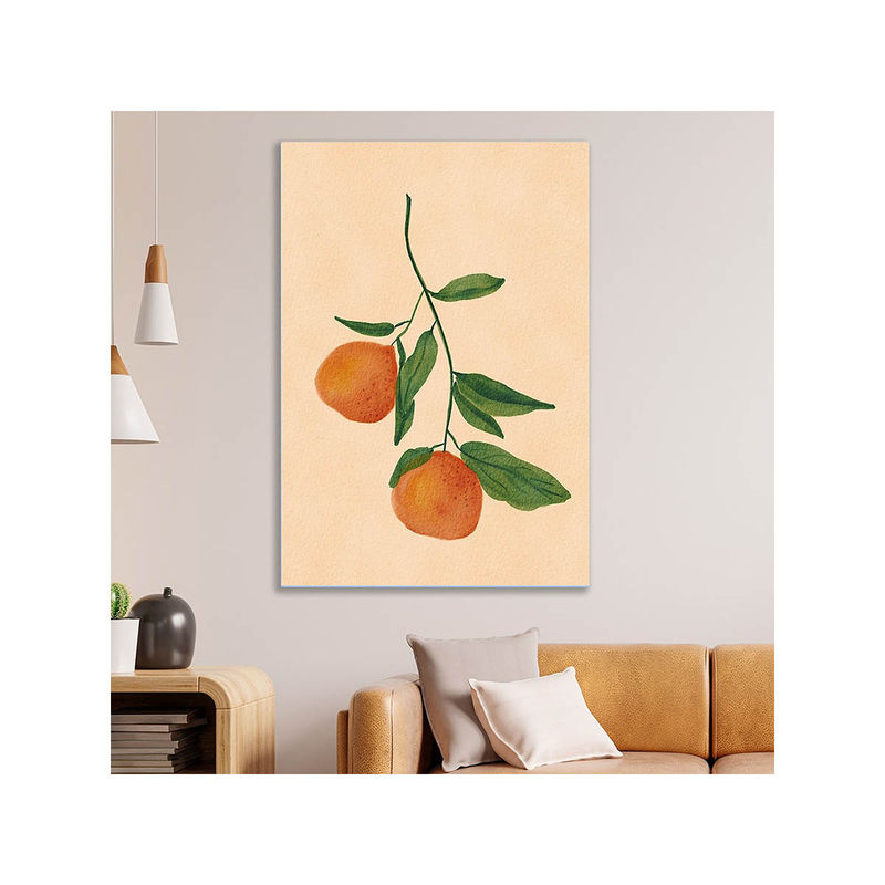 Dekorstation Rustic Orange Citrus Botanical Painting Minimalist Fruit Wall Art (16x20 inches)