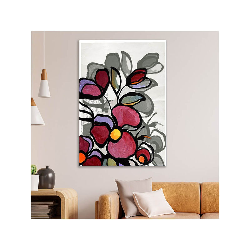 Dekorstation Vivid Abstract Floral Art Modern Botanical Wall Decor In Bold Colors (16x20 inches)