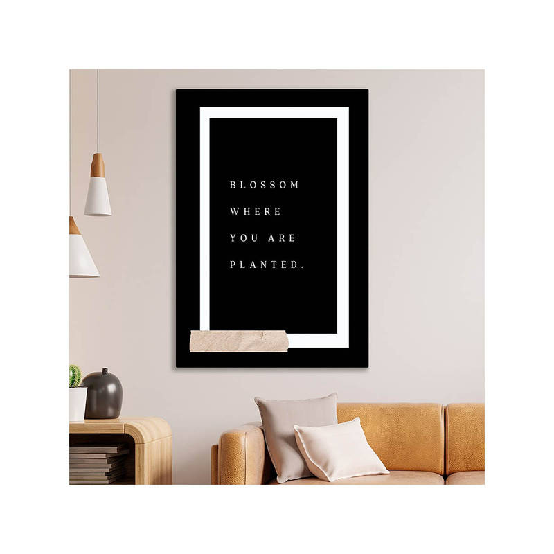 Dekorstation Blossom Where You Are Planted Minimalist Black And White Paintings (16x20 inches)
