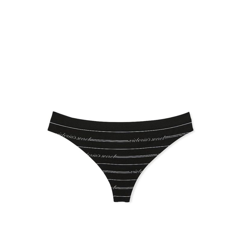 Victoria's Secret Seamless Thong Panty - Black (XS)
