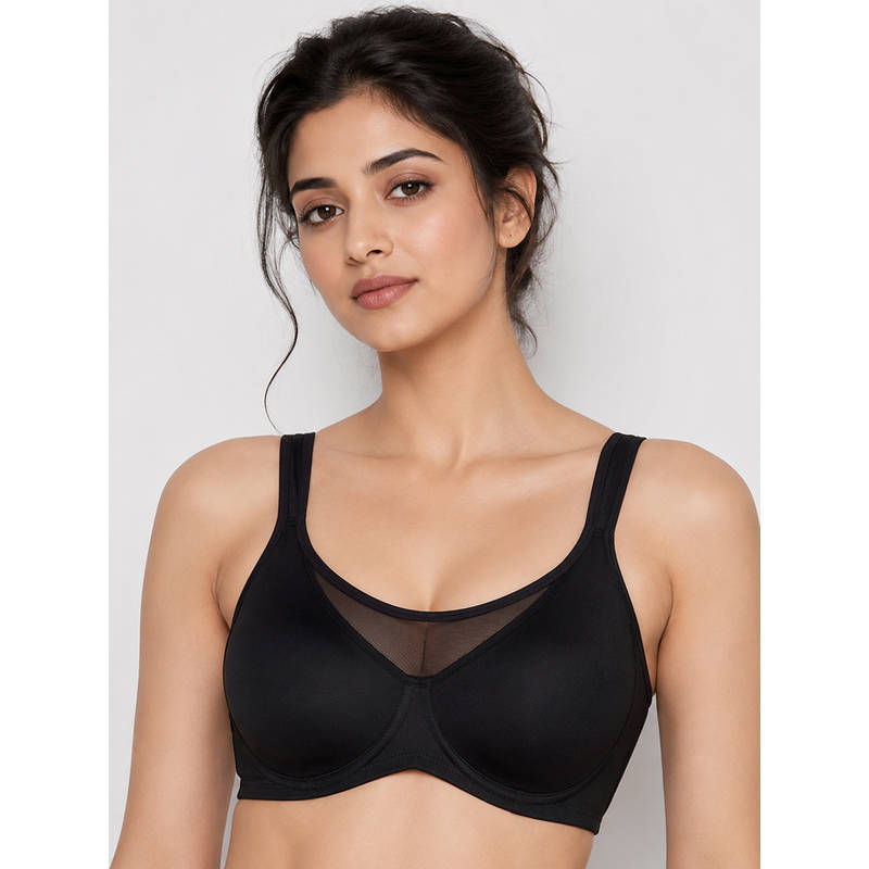 Shop The Edit Black Full Coverage Underwire Minimizer Bra (36D)
