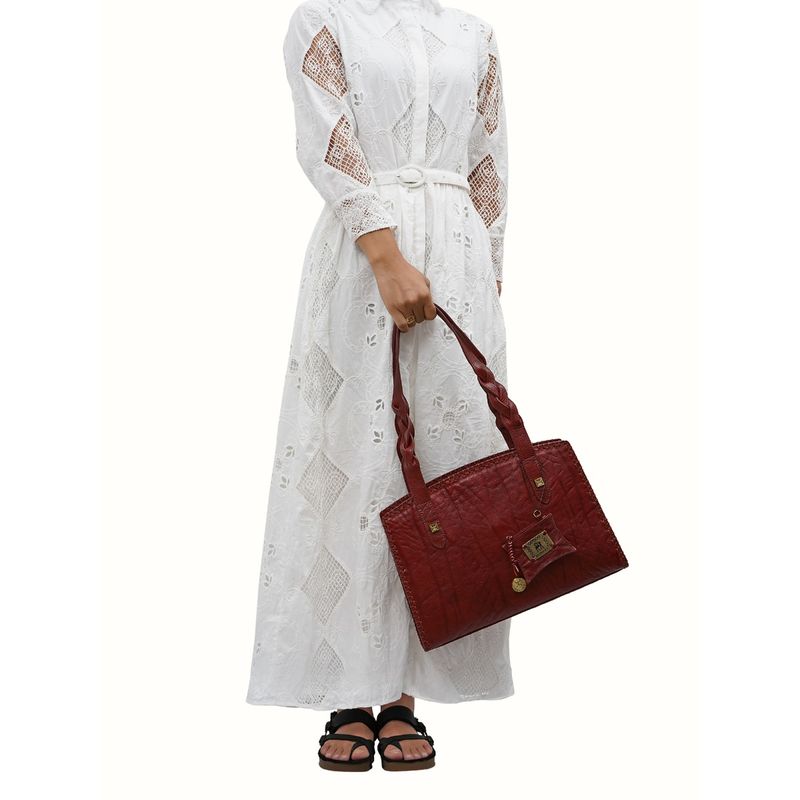 Buy Hidesign Womens Maroon Berber 04 Casual Shoulder Bag (M) Online