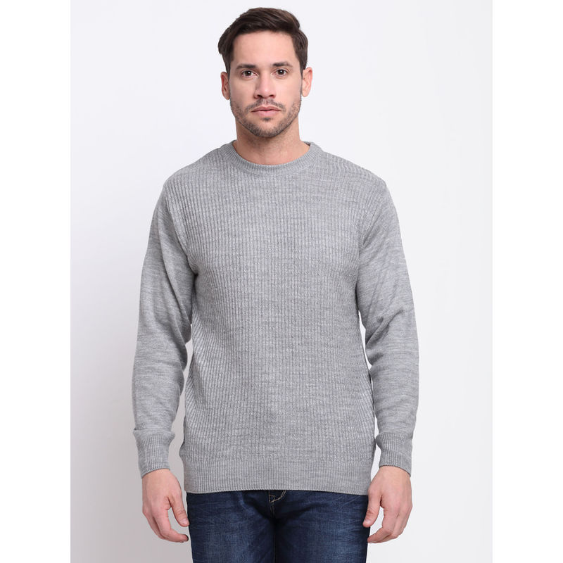 Buy Cantabil Grey Melange Sweater Online