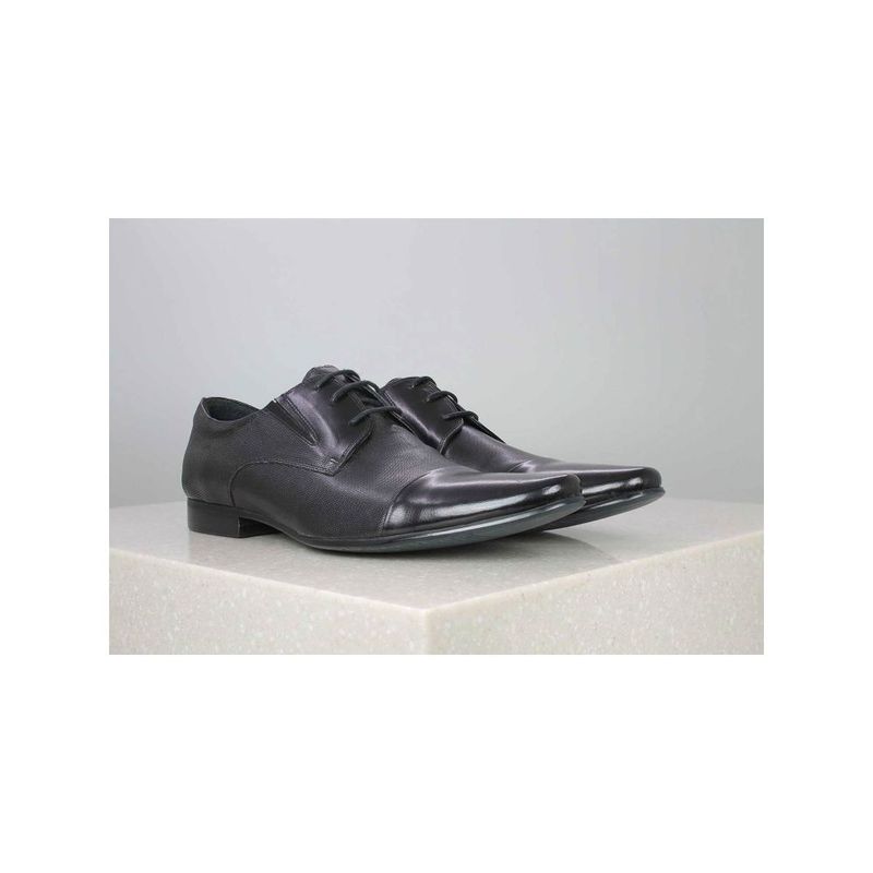 ATESBER Black Solid Formal Shoes (UK 7)