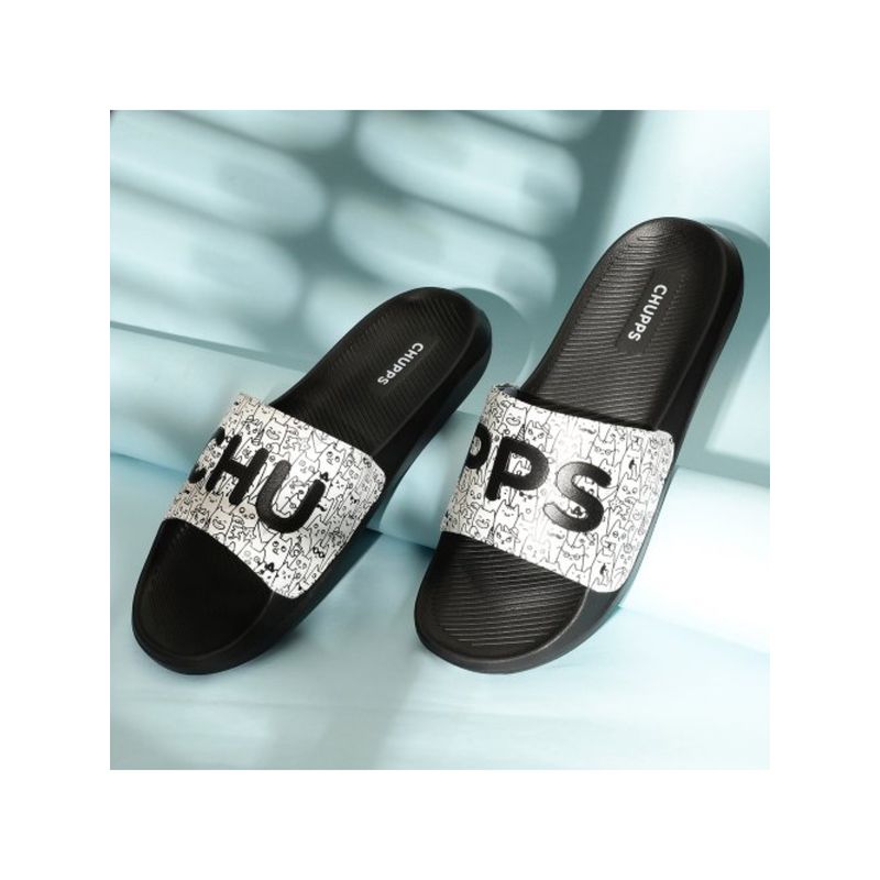 Chupps Urban One Sliders Men Casual Sliders White & Black (UK 7)