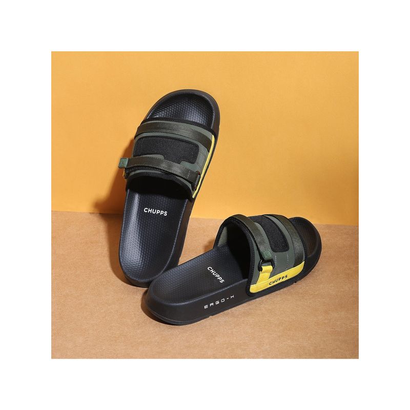 Chupps Men'S Rebel Ergox Plus Comfort Olive Sliders (UK 9)