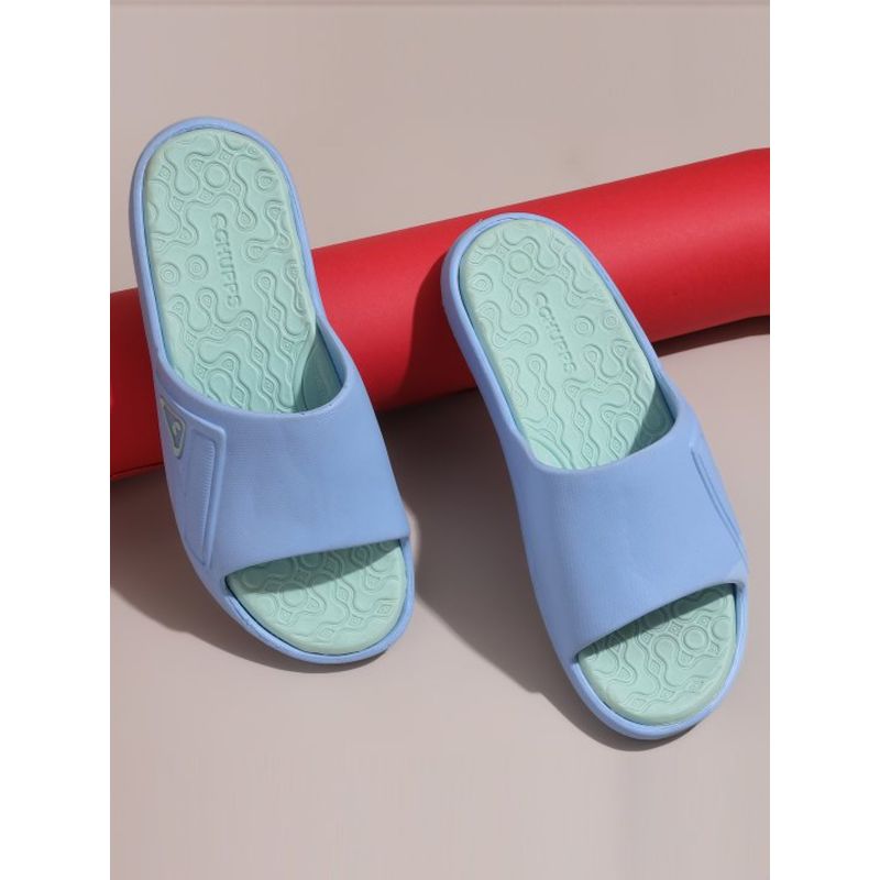 Chupps Women Nova Sky Blue Lime Casual Sliders (UK 5)