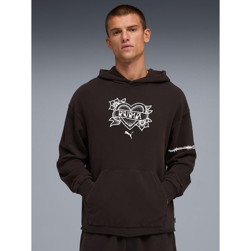 Puma Men's Printed Relaxed Basketball Hoodie (XL)