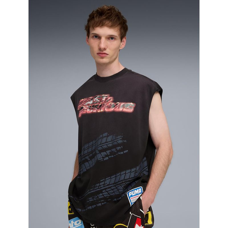 Puma Fast And Furious Men's Black Relaxed Basketball T-Shirt (S)