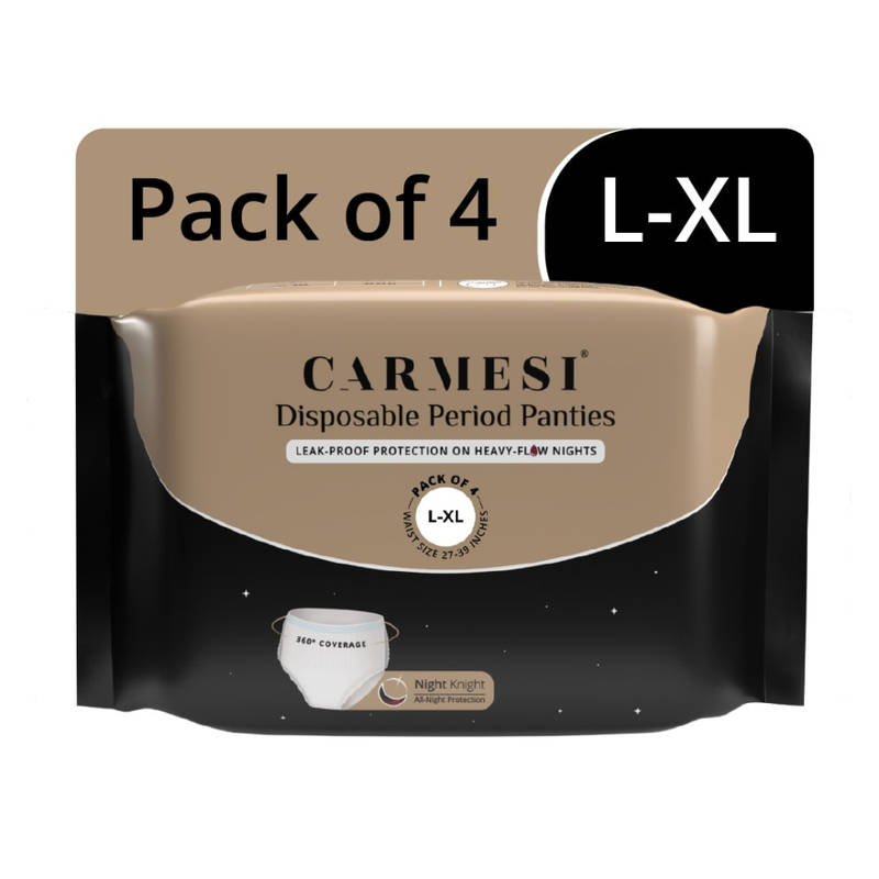Carmesi Disposable Period Panties L-XL, Leak-Proof Protection For Heavy-Flow Nights, 4 pcs
