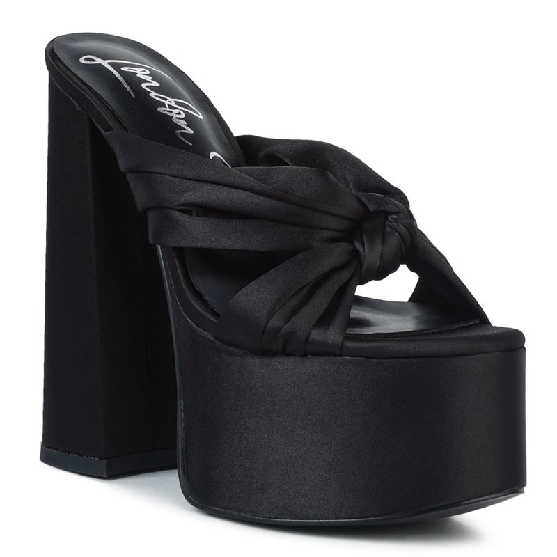 London Rag Solid Black Heels (EURO 39)