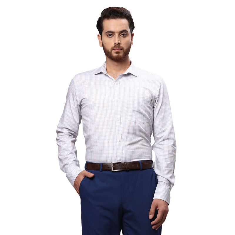 Park Avenue Slim Fit Checkered Grey Formal Shirt (46)