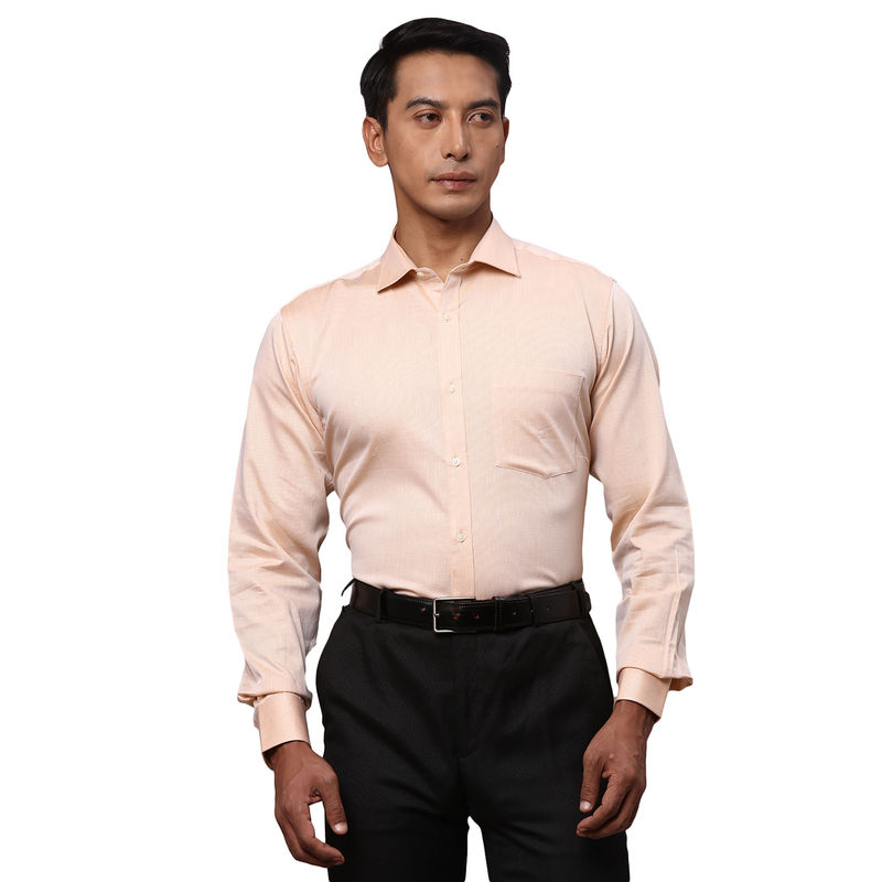 Park Avenue Slim Fit Solid Orange Formal Shirt (39)