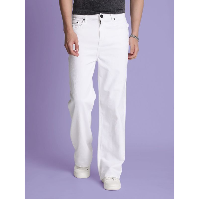 Bene Kleed Men White Wide Leg Jeans (30)