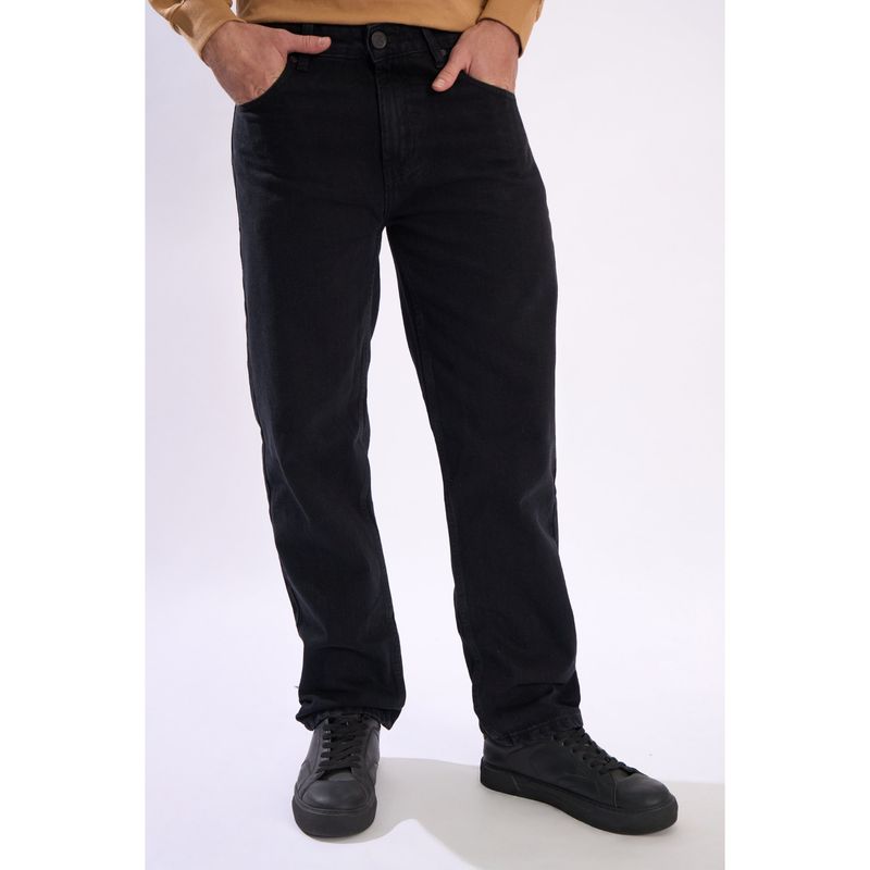 Bene Kleed Men Charcoal Straight Fit Jeans (34)