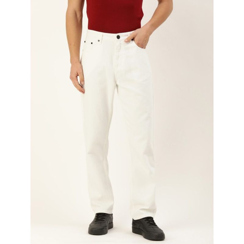 Bene Kleed Men White Straight Fit Jeans (36)