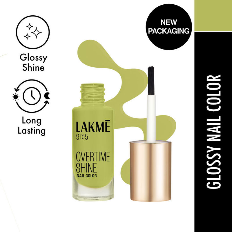 Lakme 9 To 5 Primer + Gloss Nail Color, Lime Treat