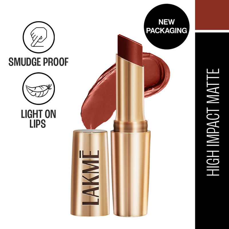 Lakme 9 To 5 Powerplay Priming Matte Lipstick, Lasts hrs, Red Rust
